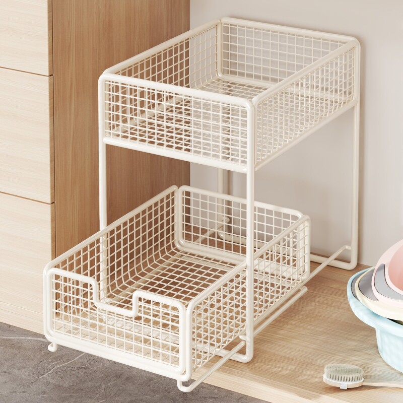 浴室置物架卫生间整理架下水槽可抽拉分层放置架用品储物柜子收纳
