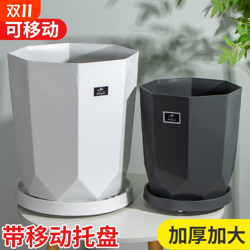 花盆塑料客厅大型绿植盆龟背竹发财树大花盆植物阳台树脂桌面移动