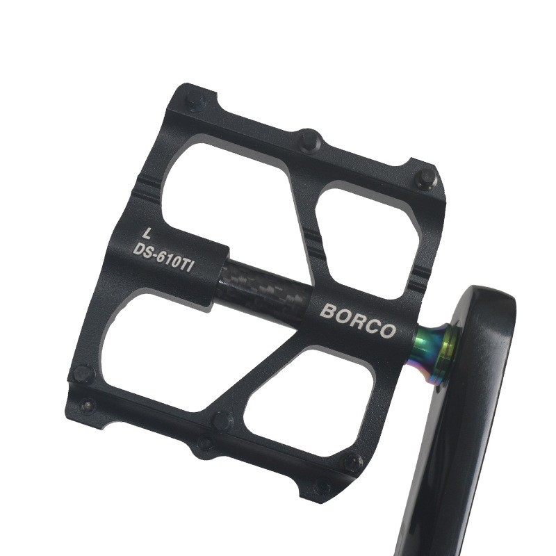 BORCO超轻钛合金镁合金自行车脚踏板碳纤维山地公路车脚踏三轴承