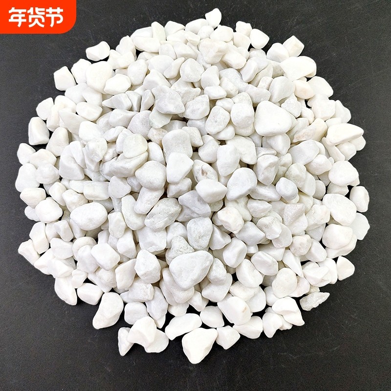 白石子鹅卵石鱼缸盆栽装饰白色大小石头花园庭院阳台园林景观室内