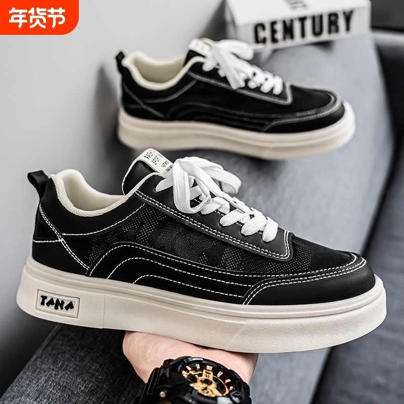 品牌断码夏季男鞋新款透气帆布鞋子男潮流百搭厚底小白鞋运动鞋休