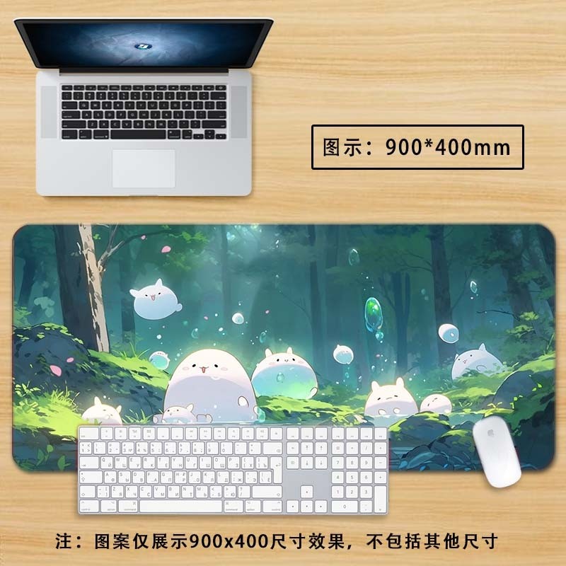 绿色卡通鼠标垫超大可爱电脑键盘桌垫养眼女生高颜值办公室桌面垫,电脑硬件/显示器/电脑周边,鼠标垫/贴/腕垫,淘宝优惠券,粉丝福利购,淘宝优惠卷