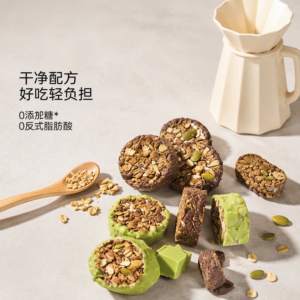 生巧坚果燕麦脆黑巧巧克力饼干谷物棒减脂期食品零食解馋牛奶草莓