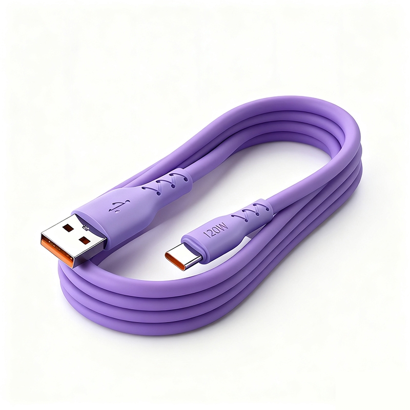 120W超级快充数据线适用华为荣耀安卓手机通用紫色2米单条