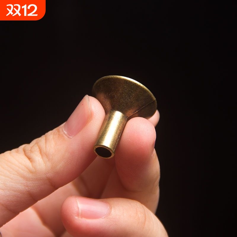 倒流香黄铜嘴铜底座檀香件导流香铜件配件摆塔香黄铜底座香托