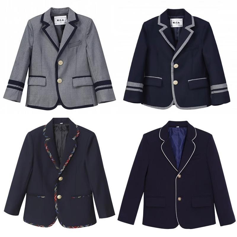 校服班服幼儿园服男童演出服礼服女童学院风西装外套蓝色中小学生