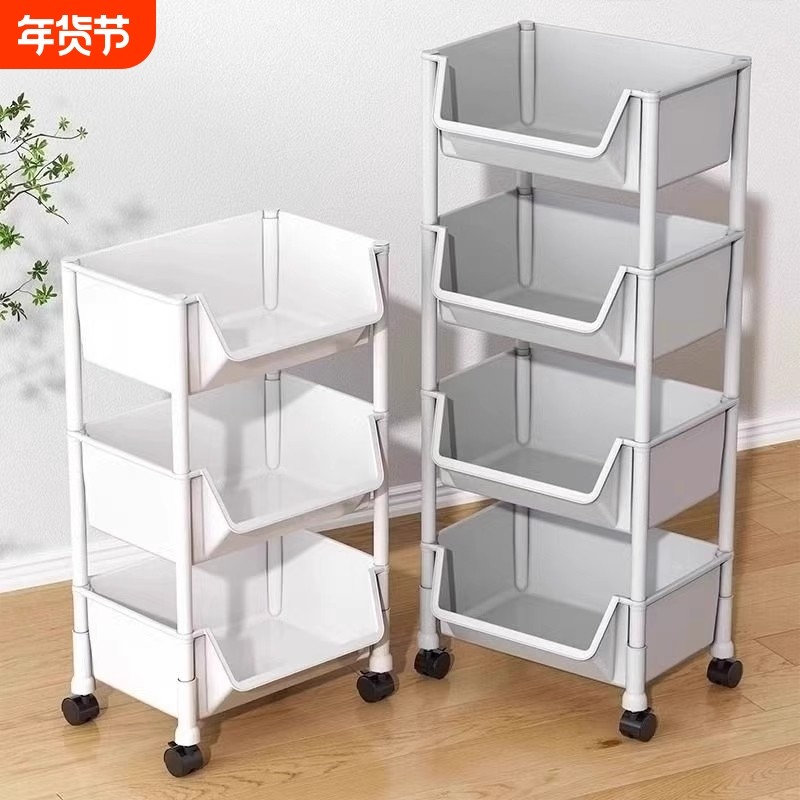 小推车置物架落地厨房移动零食多层床头收纳储物架玩具蔬菜多功能