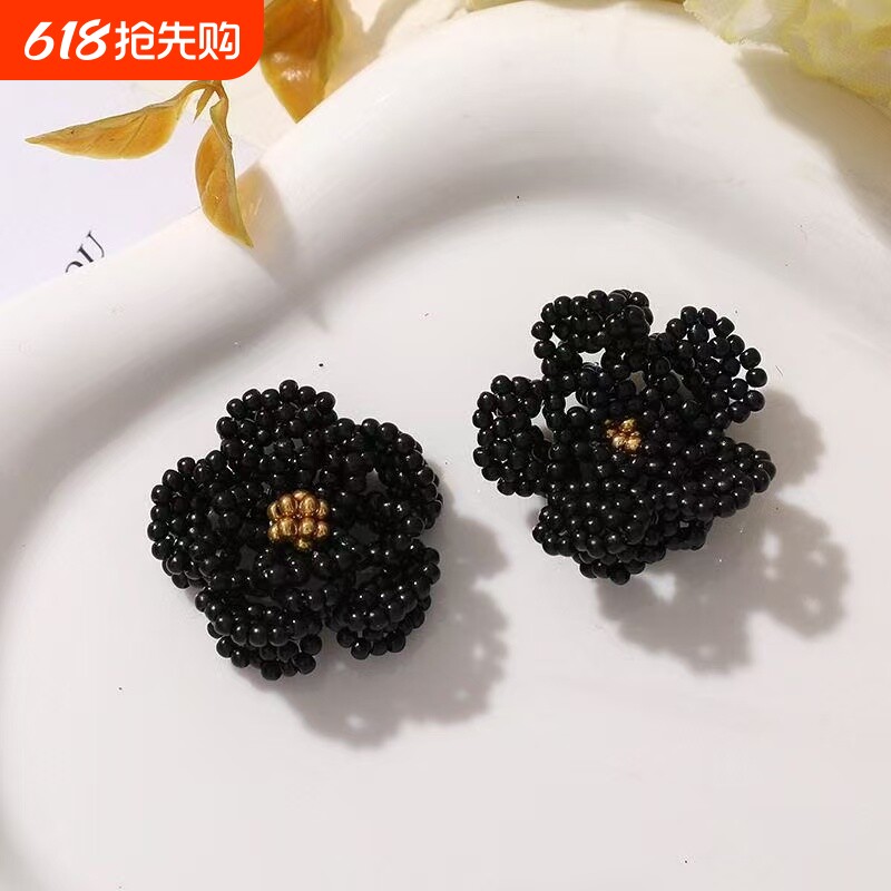 小香风奶油花白色山茶花手工串珠乌龟扣纽扣套衬衫开衫装饰袖扣盖