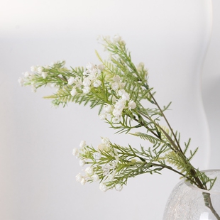 仿真4叉琴心高枝满天星仿真花家居婚庆酒店装饰假花人造花批发