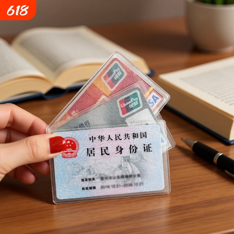 透明防消磁卡包身份证保护套银行卡套装证件套加厚卡套磨砂居民