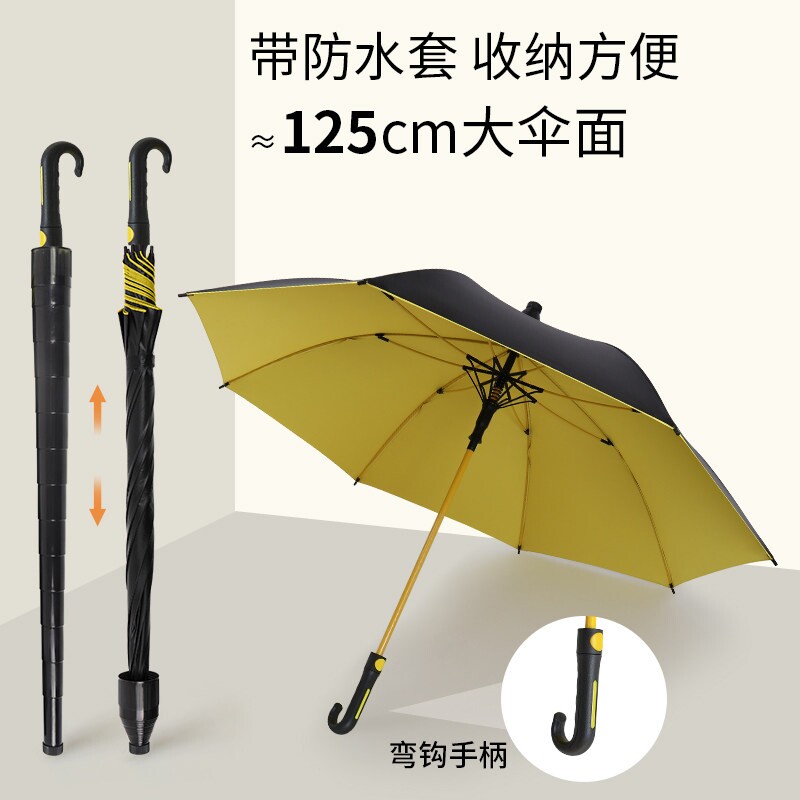 晴雨两用大号长柄自动雨伞加大加固加厚防风大暴雨学生上学专用黑