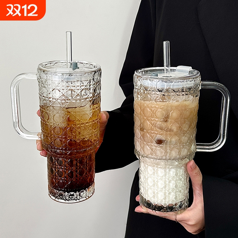 大容量带把手吸管杯|千人加购