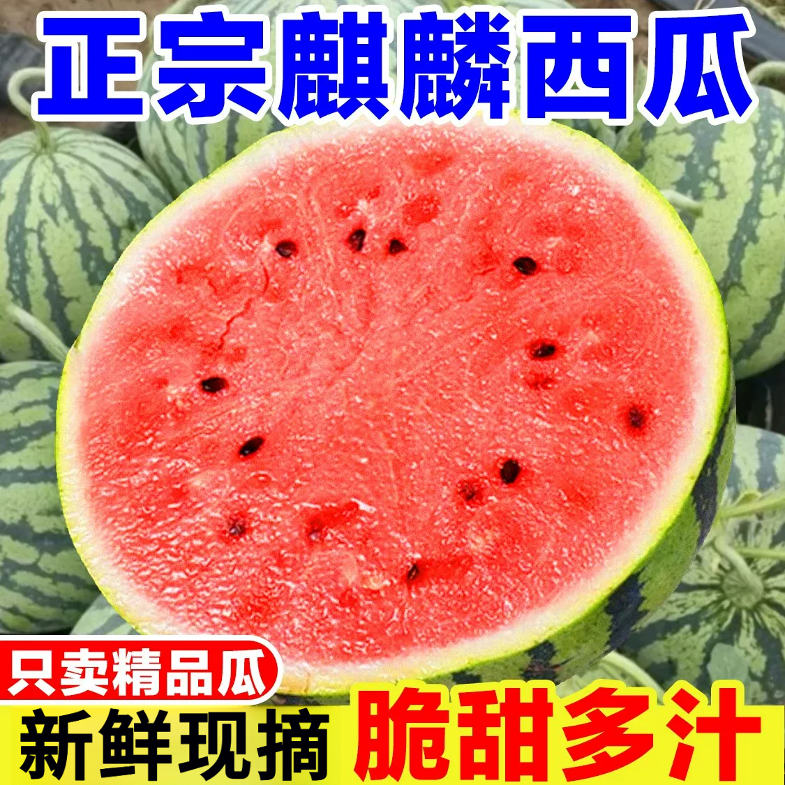 正宗超甜冰糖麒麟西瓜8424现摘新鲜当季皮薄无籽有籽随机发水果