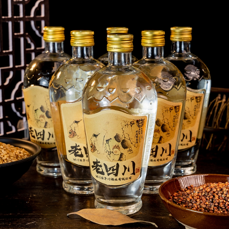 川坊老四川52度浓香型白酒五粮500ml*6瓶四川产地纯粮食白酒
