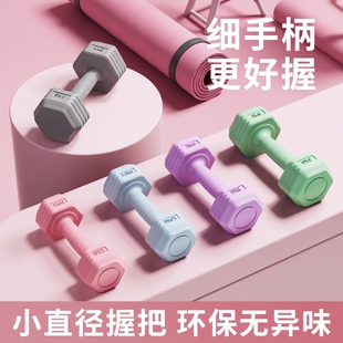 哑铃女士健身器材家用瘦肚子杠铃壶铃儿童青少年女小哑铃2KG一对