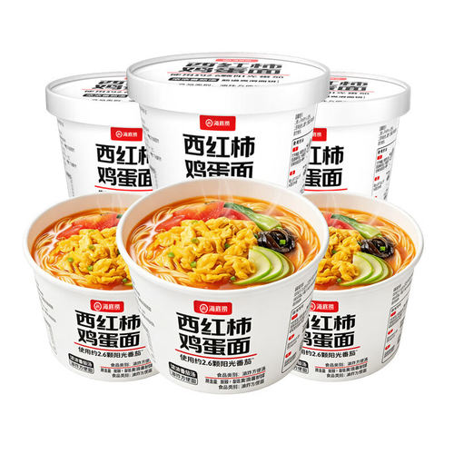 番茄鸡蛋方便面冲泡桶装