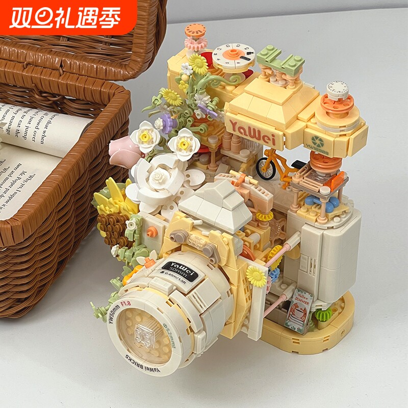 兼容乐高2025新款复古相机积木拼装玩具手工diy送女生高颜值礼物