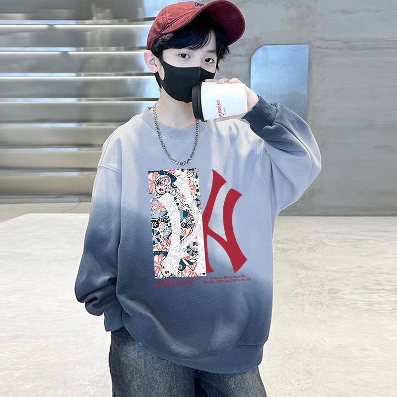 2025新款儿童衣服休闲圆领加绒卫衣冬装童装男宝宝保暖上衣A91