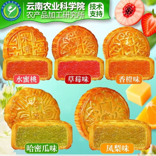 100克水果月饼大个广式月饼水果味中秋月饼批发价老式传统糕点心