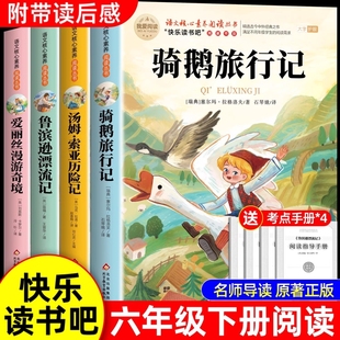 4册鲁滨逊漂流记六年级下册必读正版的课外书快乐读书吧6阅读书籍汤姆索亚历险记骑鹅旅行记爱丽丝漫游奇境宾孙童年书目童话故事