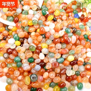 雨花石天然原石鹅卵石鱼缸造景石头水培花盆铺面装饰五彩色小石子