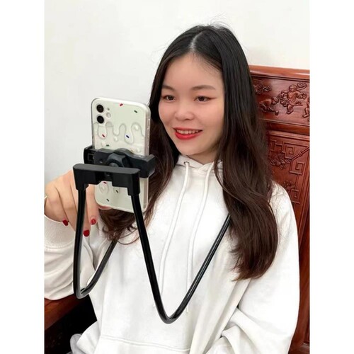 挂脖手机支架网红挂脖式懒人手机支架任意折叠解放双手桌面自拍架