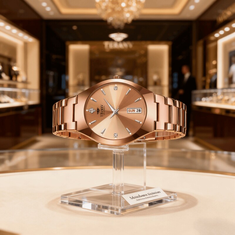 手表男款机械风全自动防水高级感全自动男表数字双日历防水腕表男