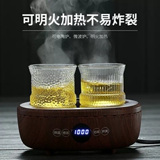 чайная чашка 茶杯玻璃水杯家用锤纹小杯子玻璃杯泡茶杯茶具套装高硼硅防烫耐热