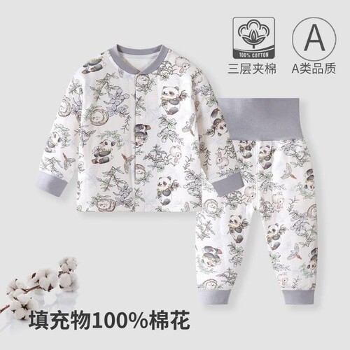 宝宝130g夹棉花睡衣套