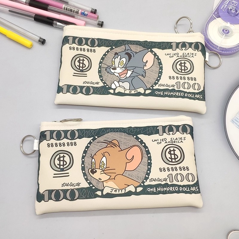猫和老鼠零钱包ins汤姆猫杰瑞可爱钱包拉链高颜值男女孩儿童钱袋