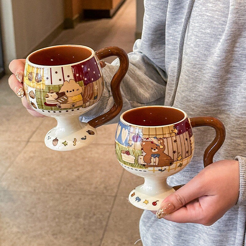 创意呆萌可爱陶瓷马克杯女生家用咖啡杯高颜值生日礼物伴手礼盒装
