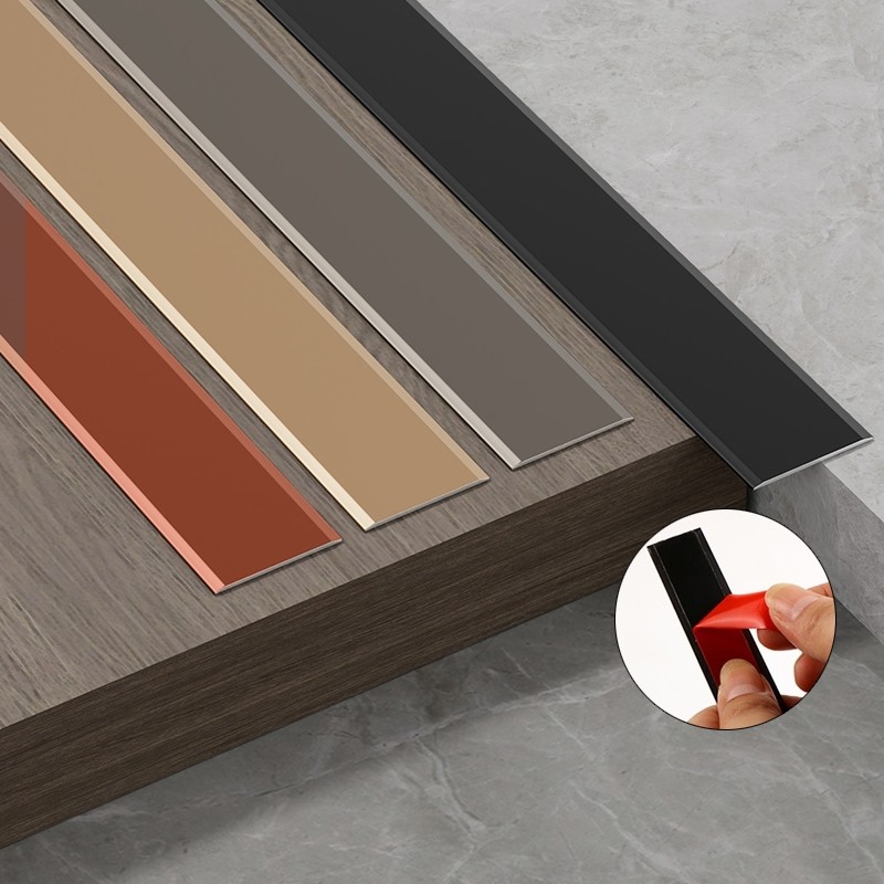 自粘铝合金一字型装饰条背景墙吊顶平板金属条压边条收口收边线条