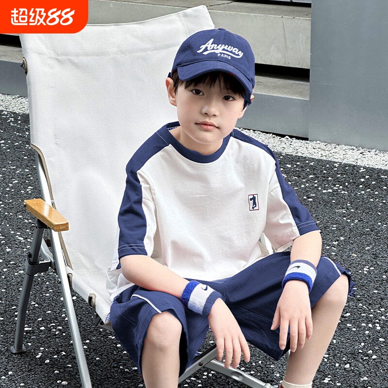 男童夏装套装夏季2026新款帅气儿童短袖短裤中大童男孩运动两件套