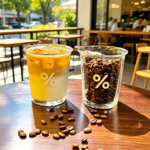 韩国现货阿卡比拉ACARABI%百分号咖啡杯牛奶杯无铅玻璃果汁新宿杯