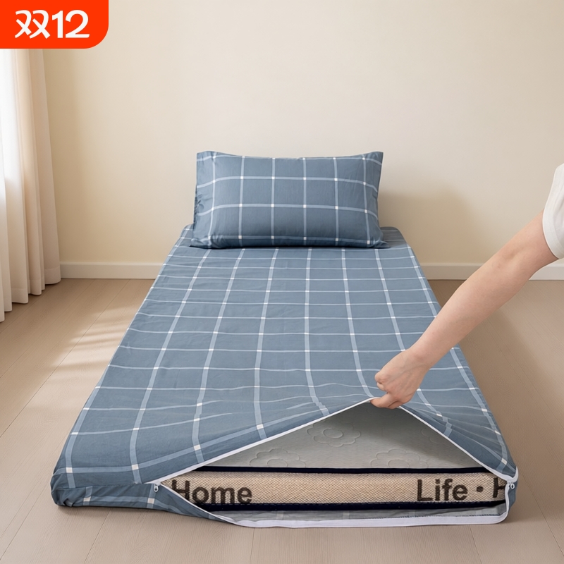 全棉纯棉床垫套单件加厚床笠全包宿舍90x190学生床罩薄褥子套六面