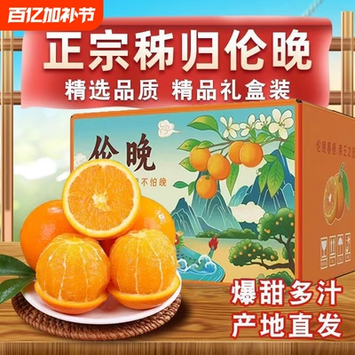 【当季鲜橙】正宗湖北伦晚脐橙当季橙子新鲜水果鲜橙多汁整箱榨汁