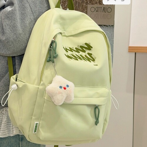 书包日系ins风简约休闲女大学生双肩包百搭旅行背包黑色蓝色帆布