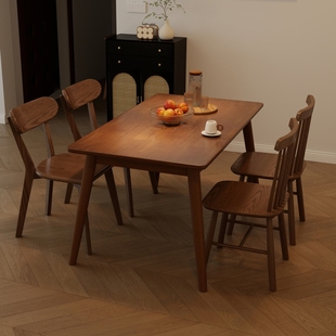 实木餐桌小户型饭桌客厅长方形吃饭桌子家用餐桌椅组合圆桌可变