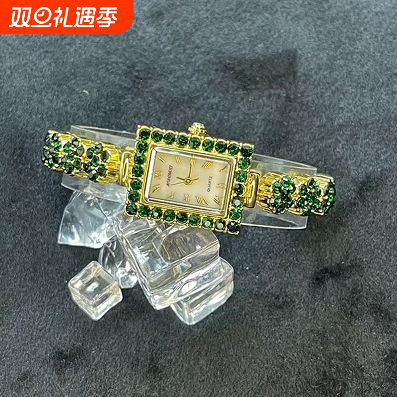 简约复古镶钻经典方形时尚腕表浪漫简约轻奢手链女表高颜值520