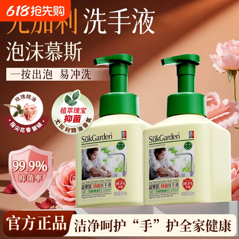 蔬果园抑菌泡泡洗手液泡沫型儿童家用按压式香氛正品氨基酸精油