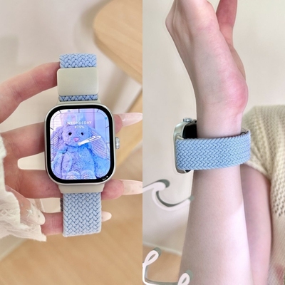 适用小米手环10pro表带9/8pro红米watch6表带5/4清新编织磁吸表带尼龙弹力舒适秋冬新款