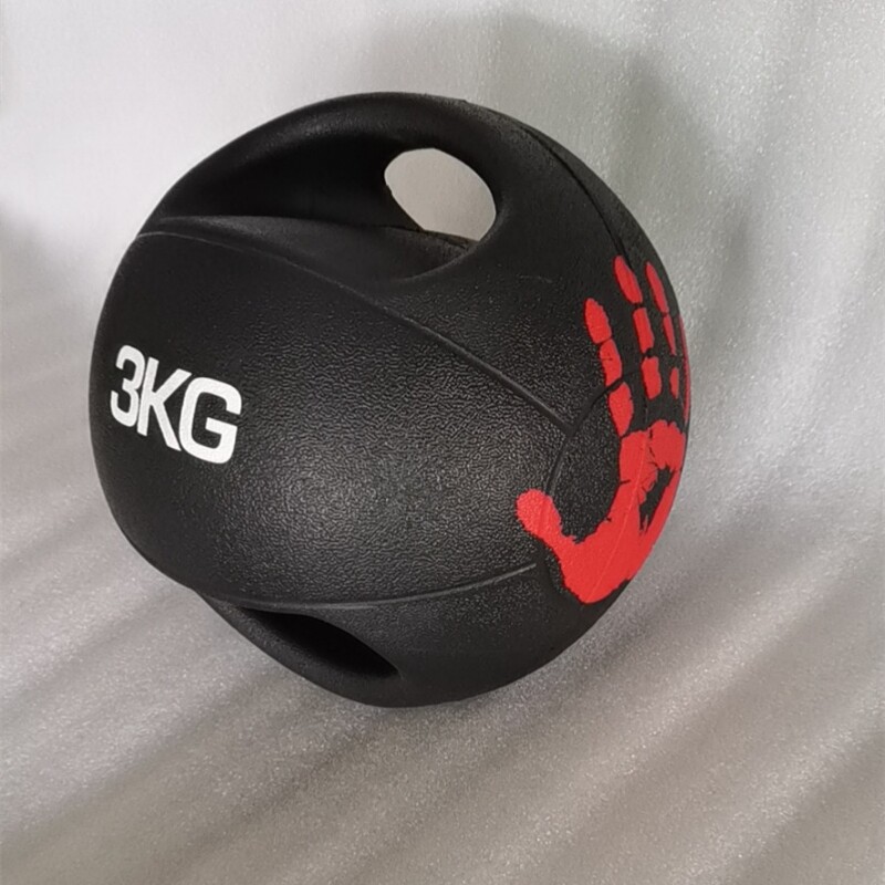 软药球双耳球实心重力球橡胶瑜伽药球 腰腹康复训练医疗球健身球