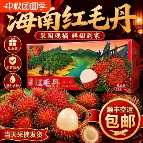 海南保亭红毛丹新鲜毛荔枝礼盒