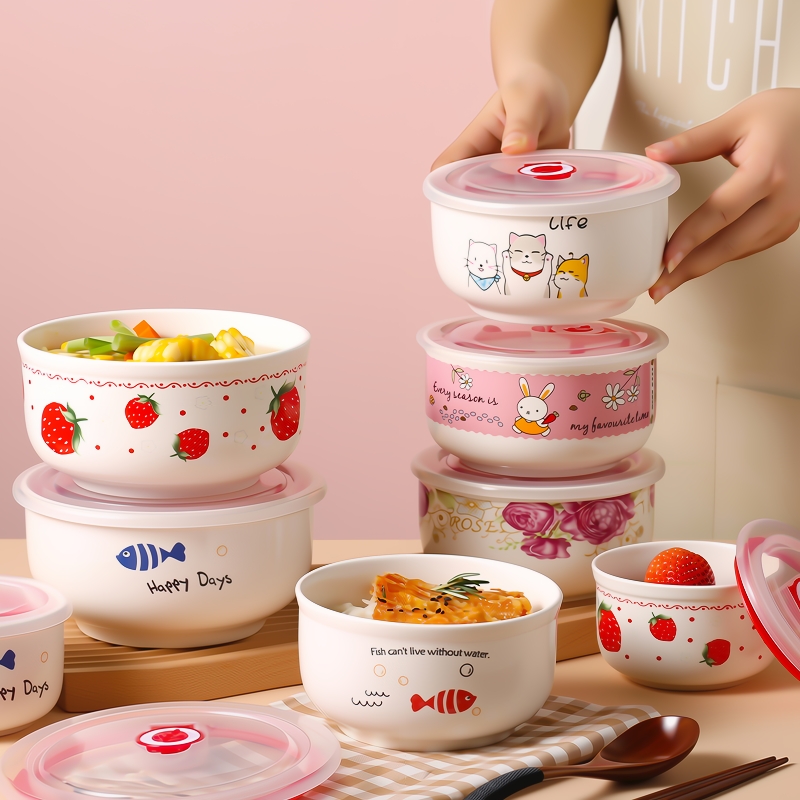 陶瓷饭盒可微波炉加热专用学生