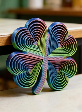 装饰摆件渐变四叶草分层解压玩具指尖解压神器桌面治愈摆件