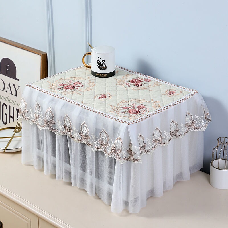 打印机罩子防尘罩全包微波炉罩电烤箱防油防尘罩蕾丝盖布盖巾通用