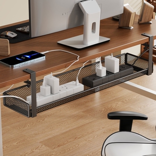 桌下理线器电脑走线好物电源线槽整理架插排电线固定桌面整洁神器