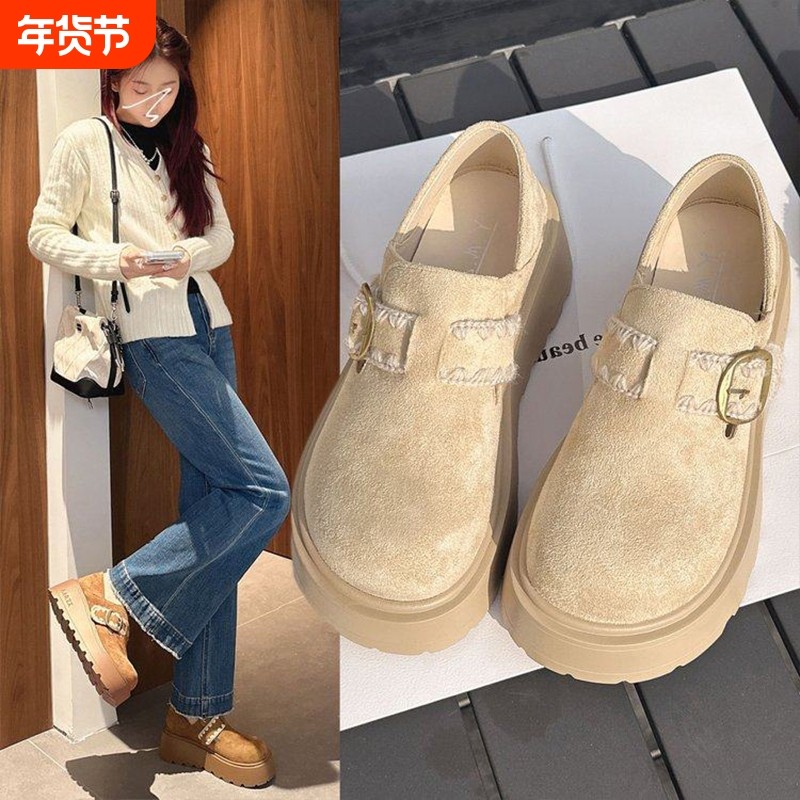 厚底增高全包勃肯鞋女2026春季新款一脚蹬懒人乐福鞋复古博肯单鞋,女鞋,勃肯鞋/软木鞋,淘宝优惠券,粉丝福利购,淘宝优惠卷