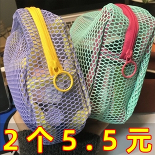 高颜值网纱化妆包网格轻奢多用途大容量值刺绣硬壳休闲包收纳出行