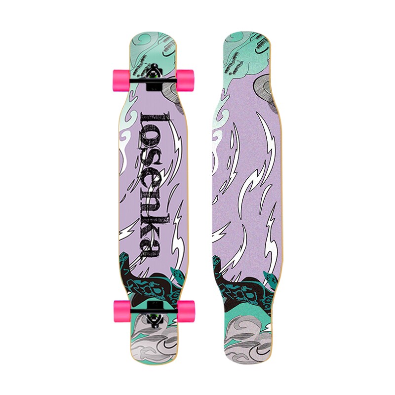长板滑板女生版男生儿童成人公路刷街双翘大舞板初学者四轮滑板车